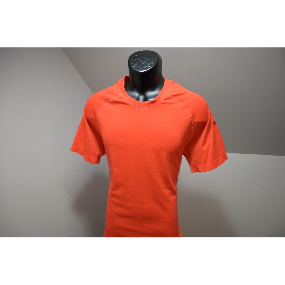 Fabletics Activewear Gym Shirt Men Large Orange Short‎ Sleeve Athletic